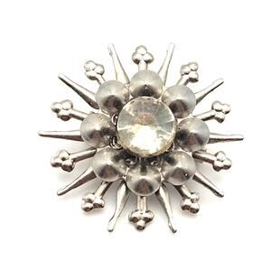 Atomic Starburst Vintage Brooch 1950s Rhinestones 1.25"